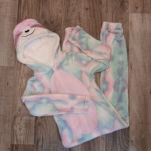 Colorful Sloth Kids Pajama Set with Hood